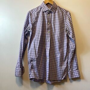Eton purple / grey checkered dress shirt.